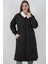 Kadın Kapitone Uzun Şişme Mont 5221 - Siyah 1