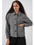 0713 Kadın Kaşe Ceket - Gri 5