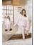 Kadın Çiçek Desen Süprem Pijama Takımı 0329 Pembe 1