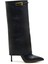 Anzar Siyah Hakiki Deri Kadın Topuklu Çizme 1