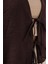 Önü Bağlamalı Keten Kimono 960 - Kahverengi 2