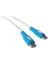 Type C-C Power Delivery Hızlı Şarj Kablosu, Beyaz Kablo, Beyaz/mavi Uçlar (150 Cm) 2