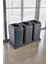 3'li Set Soft Tekerlekli Plastik-Kağıt-Cam Geri Dönüşüm Kutusu 40 Lt 1