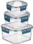 ® 3'lü Pratik Silikon Contalı Sızdırmaz Kapaklı Sağlam Istiflenebilir Saklama Kapları 5