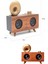 Bluetooth Nostalji Speaker Radyo Gramofon Ahşap Renk Vintage 5