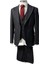 Erkek Siyah Çizgili Klasik Takım Elbise 2