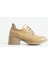 Kadın Bağcıklı Yüksak Taban Topuklu Ayakkabı Diva - Bej 3