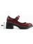 Kadın Bantlı Günlük Topuklu Ayakkabı Elda - Bordo 6