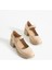 Kadın Bantlı Günlük Topuklu Ayakkabı Elda - Bej 1
