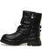 25K-8103 5pr Siyah Kadın Biker Bot 3