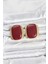 Pirinç Gold Renk Bordo Plaka Vintage Kadın Küpe - TJ-BKP11359 1