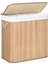 Çamaşır Sepeti, Çamaşır Toplayıcı, Bambudan Yapılmış, Kulplu Çamaşır Sandığı, 3 Bölme, Klipsli Kapak, 150 L, Katlanabilir, Çamaşır Odası, Yatak Odası,, Renk LCB091N01 2