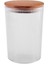 Desenli Cam Saklama Kabı - Hava Geçirmez Ahşap Kapaklı, Lüks Mutfak ve Restoran Kullanımı Için (350 Ml) 2