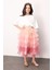 Pudra Katlı Tüllü Kız Çocuk Uzun Etek - Azalea 1