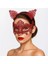 Romantik Kırmızı Dantel Maske Seti – Kedi Kulaklı Taç ve Maske 3 No 1