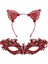 Şık Kırmızı Dantel Maske ve Taç Seti 5 No – Maskeli Balo &amp; Özel Etkinlikler 2