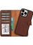 Apple iPhone 15 Pro Max Uyumlu Deri Cüzdanlı Kılıf Mwwn G2 Kahve 1
