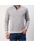 Fermuar Yaka Gri Dar Kesim Erkek Triko 1