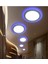 Geldi 2 Adet Çift Renkli Hero LED Panel 3+3 Watt Dış Çapı 10 cm Mavi-Beyaz Iki Renkli Tavan Spot Lambası 3