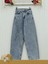 Yüksek Bel Baggy Jean Kadın Pantolon Yıkamalı Denim Kumaşıyla Vintage Modern Tarzı 1