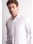 Beyaz Yarım Italyan Yaka Uzun Kol Premium Slim Fit %100 Pamuk Gömlek 1004255197 4