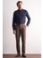 Kahverengi Yan Cep Düz Paça Pamuklu Comfort Fit Chino Casual Pantolon 1003255167 2