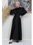 Omuz Detay Elbise Siyah 3