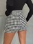 Kapaklı Kaşe Şort Etek Siyah Beyaz Kazayağı H261218 3
