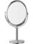Oval Masaüstü Ayaklı 360° Dönebilen Çift Taraflı Büyüteçli Krom Ayna 18X10CM 1
