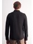 Siyah Uzun Kol Düğmeli Yaka Kendinden Desenli Pamuklu Slim Fit Gömlek 1004255267 5