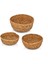 3'lü El Yapımı Hasır Yuvarlak Dekoratif Çerezlik Meyvelik, Dekoratif Amaçlı Mini Hasır Sepetler (16CM*7CM-14CM*6CM-12CM*5CM) 1