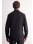 Siyah Yarım Italyan Yaka Uzun Kol Premium Slim Fit %100 Pamuk Gömlek 1004255196 5