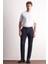 Lacivert Yan Cep Düz Paça Pamuklu Slim Fit Chino Casual Pantolon 1003255165 2