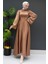 Nazlı Tesettür Elbise Sütlükahve 2