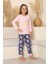 Kız Çocuk %100 Pamuk Interlok Kumaş Pijama Takımı 6-15 Yaş 12421 1