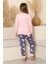 Kız Çocuk %100 Pamuk Interlok Kumaş Pijama Takımı 6-15 Yaş 12421 4