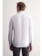 Beyaz Düğmeli Yaka Örme Uzun Kol Performans Ürün Slim Fit %100 Pamuk Gömlek 1004255271 5