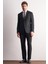 Siyah - Gri Kırlangıç Yaka Çizgili Desen Esnek 6 Drop Slim Fit Classic Takım Elbise 1001255161 1