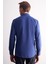 Açık Lacivert Sert Yaka Filafil Desen Uzun Kol Slim Fit Pamuklu Gömlek 1004255181 5