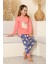 Kız Çocuk %100 Pamuk Interlok Kumaş Pijama Takımı 6-15 Yaş 12421 2