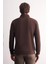 Kahverengi Uzun Kol Hakim Yaka Düz Pamuklu Comfort Fit Sweatshirt 1013255151 5