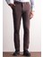 Koyu Kahverengi Yan Cep Düz Paça Pamuklu Slim Fit Chino Casual Pantolon 1003255165 1