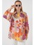 Kadın Desenli Overize Gömlek Tunik 5971 - Turuncu 1