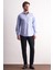 Mavi Yarım Italyan Yaka Uzun Kol Premium Slim Fit %100 Pamuk Gömlek 1004255194 2