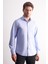 Mavi Yarım Italyan Yaka Uzun Kol Premium Slim Fit %100 Pamuk Gömlek 1004255194 3