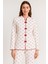 Kadın Kapadokya Kumaş Fitilli Kırmızı Fiyonk Desenli Pijama Takımı 1