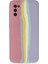 Samsung Galaxy A03S Kılıf Ebruli Lansman Silikon - Pembe-Lila 1