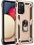 Samsung Galaxy A02S Kılıf Sofya Yüzüklü Silikon Kapak - Gold 1