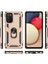 Samsung Galaxy A02S Kılıf Sofya Yüzüklü Silikon Kapak - Gold 3