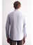 Beyaz - Gri Düğmeli Yaka Kareli Desen Uzun Kol Premium Slim Fit %100 Pamuk Gömlek 1004255184 5